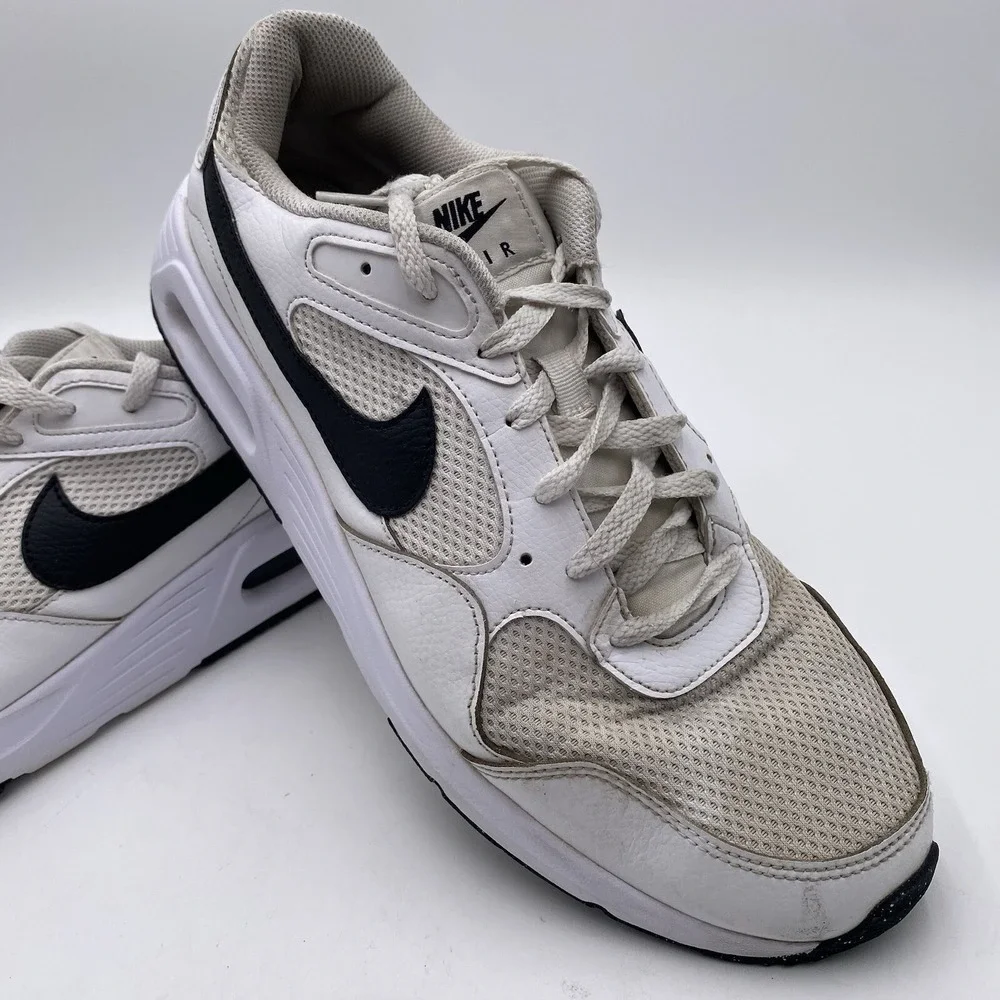 Nike Air Max SC White Black‎ Shoes Men's Size 12 CW4555 102 Cleaned See Pics